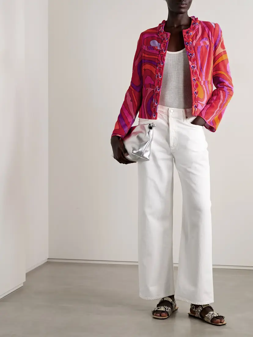 PUCCI Embellished Twill-trimmed Printed Cotton-terry Jacket | Thumbnail 2 PUCCI Embellished Twill-trimmed Printed Cotton-terry Jacket | Thumbnail 2