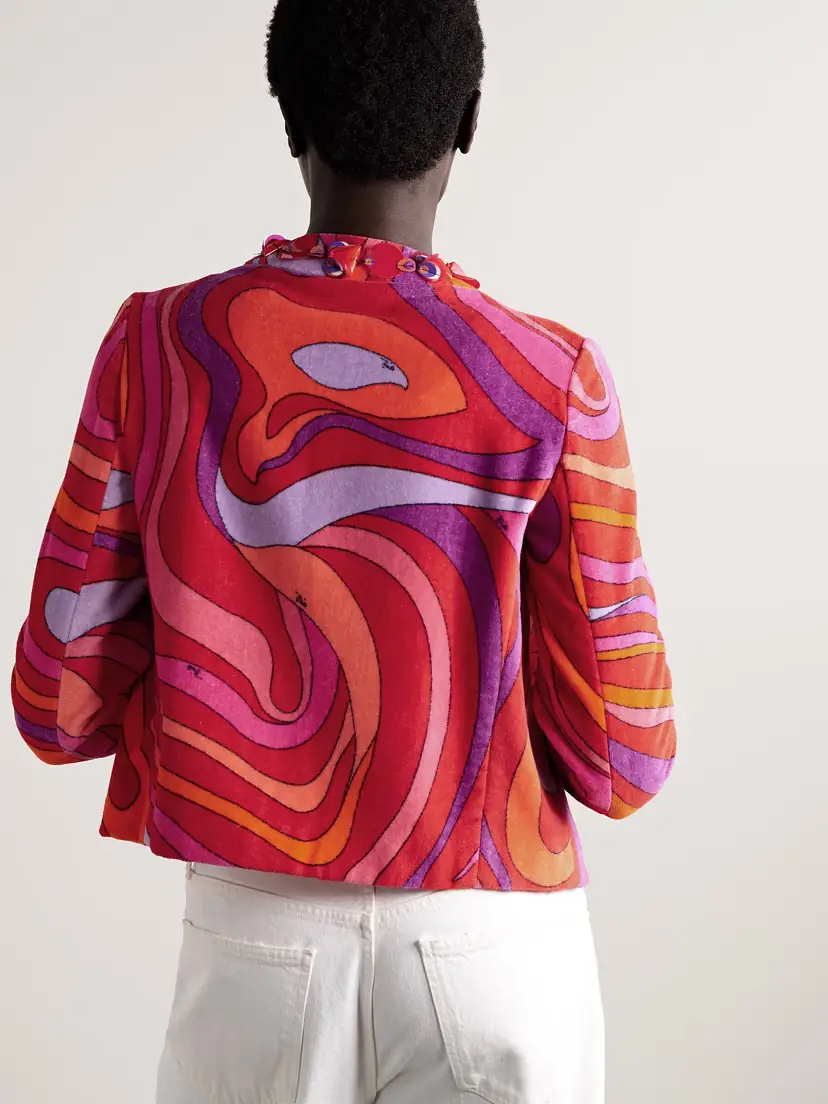 PUCCI Embellished Twill-trimmed Printed Cotton-terry Jacket | Thumbnail 3 PUCCI Embellished Twill-trimmed Printed Cotton-terry Jacket | Thumbnail 3