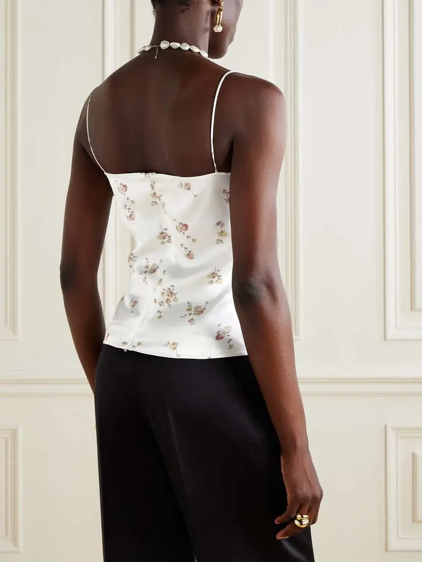 Magda Butrym Appliquéd Floral-print Silk Bustier Top | Thumbnail 3
