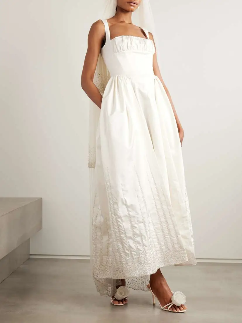 Clio Peppiatt Sunbeam Paneled Embellished Taffeta Gown | Thumbnail 2 Clio Peppiatt Sunbeam Paneled Embellished Taffeta Gown | Thumbnail 2
