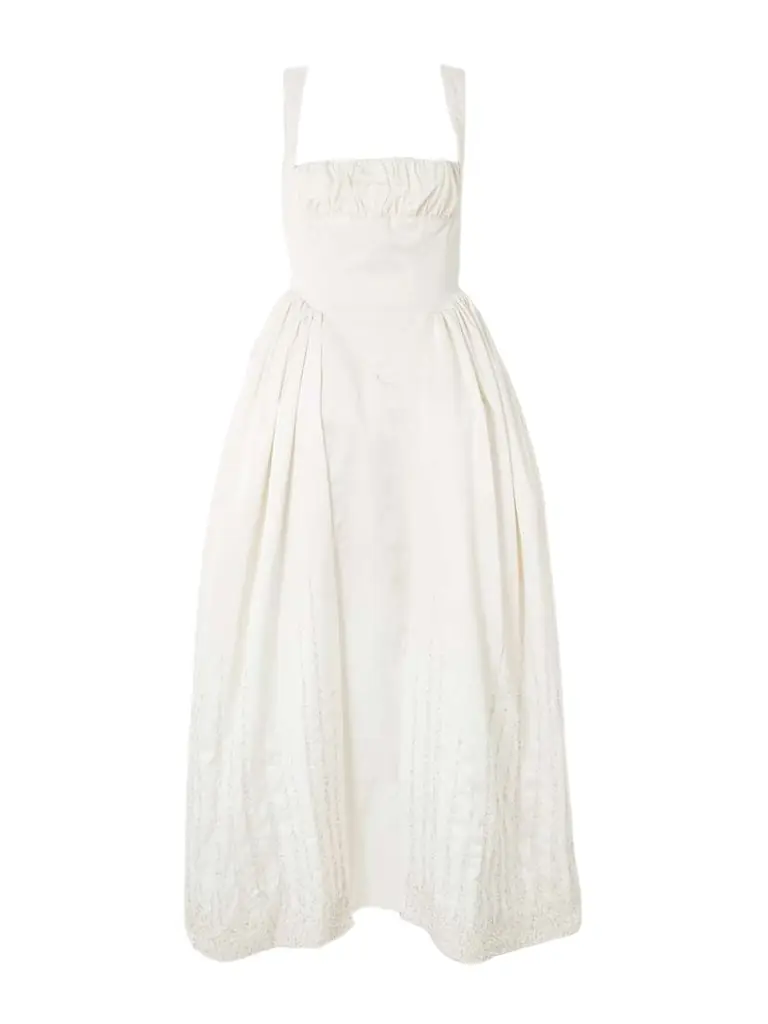 Clio Peppiatt Sunbeam Paneled Embellished Taffeta Gown