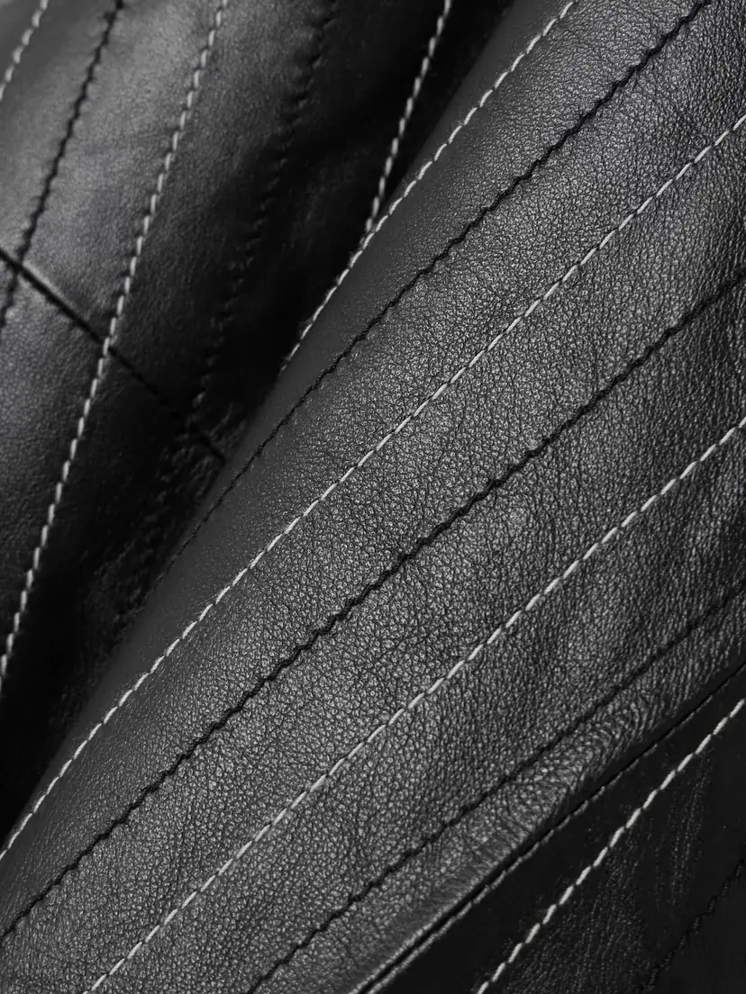 Victoria Beckham Paneled Embroidered Pinstriped Leather Midi Skirt | Thumbnail 4 Victoria Beckham Paneled Embroidered Pinstriped Leather Midi Skirt | Thumbnail 4