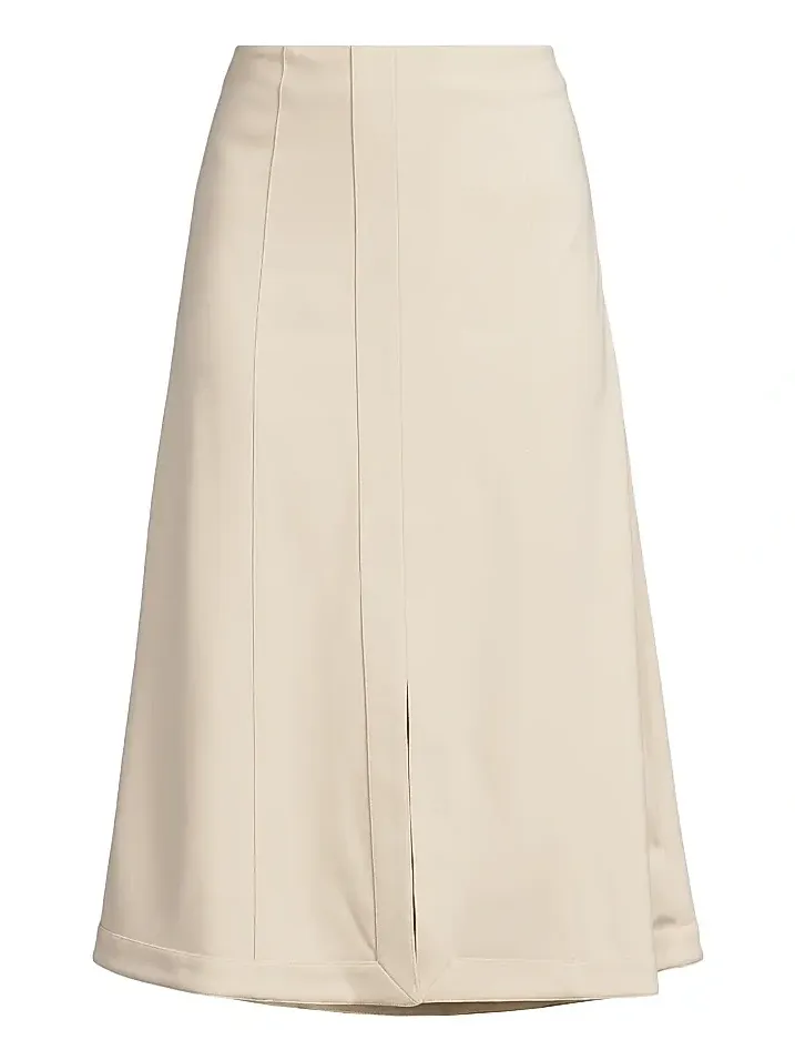 Misook Women's A-Line Front-Slit Stretch Midi-Skirt