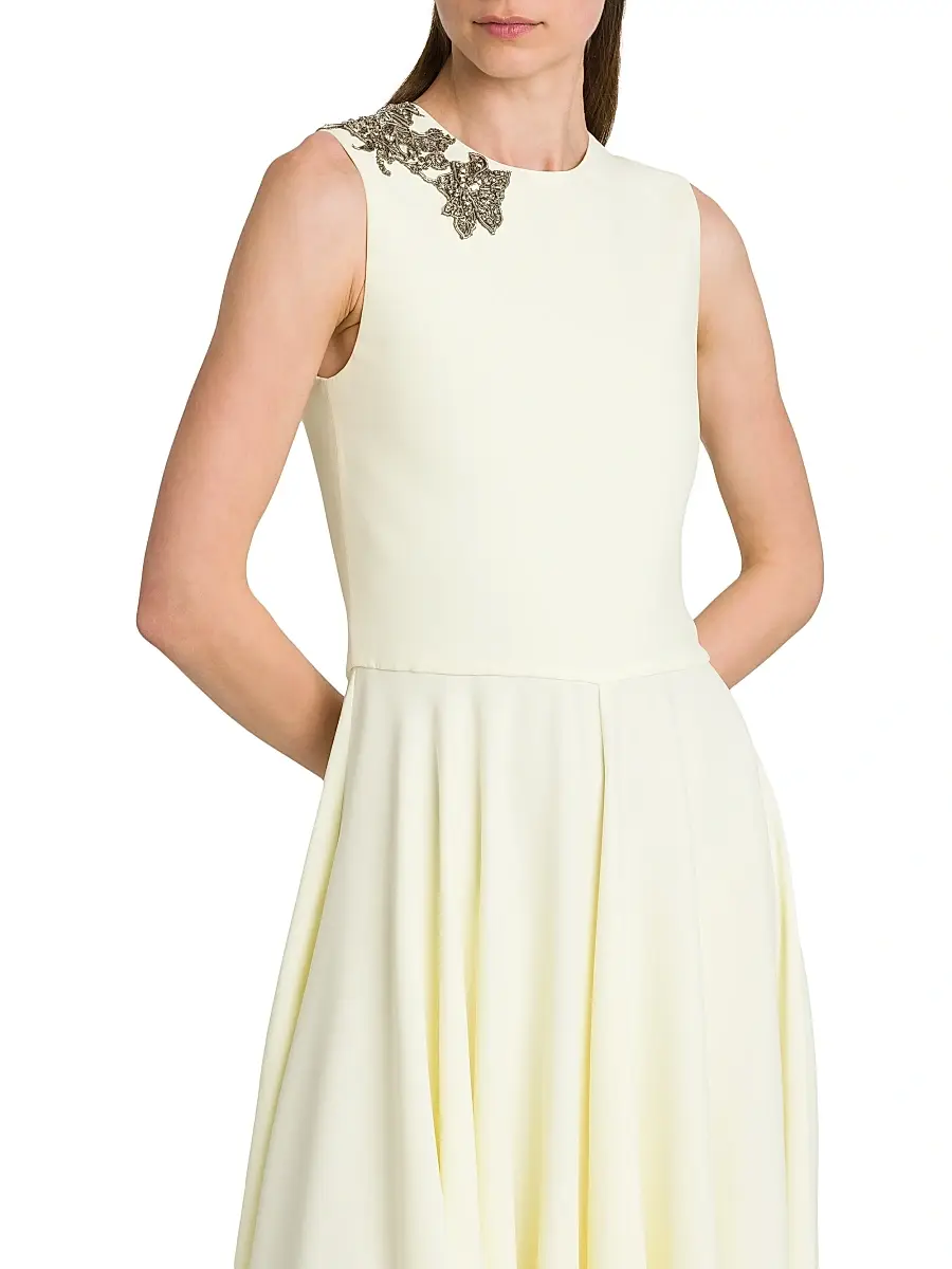 Alexander McQueen Women's Day Shoulder-Embellished Asymmetric Midi-Dress | Thumbnail 6