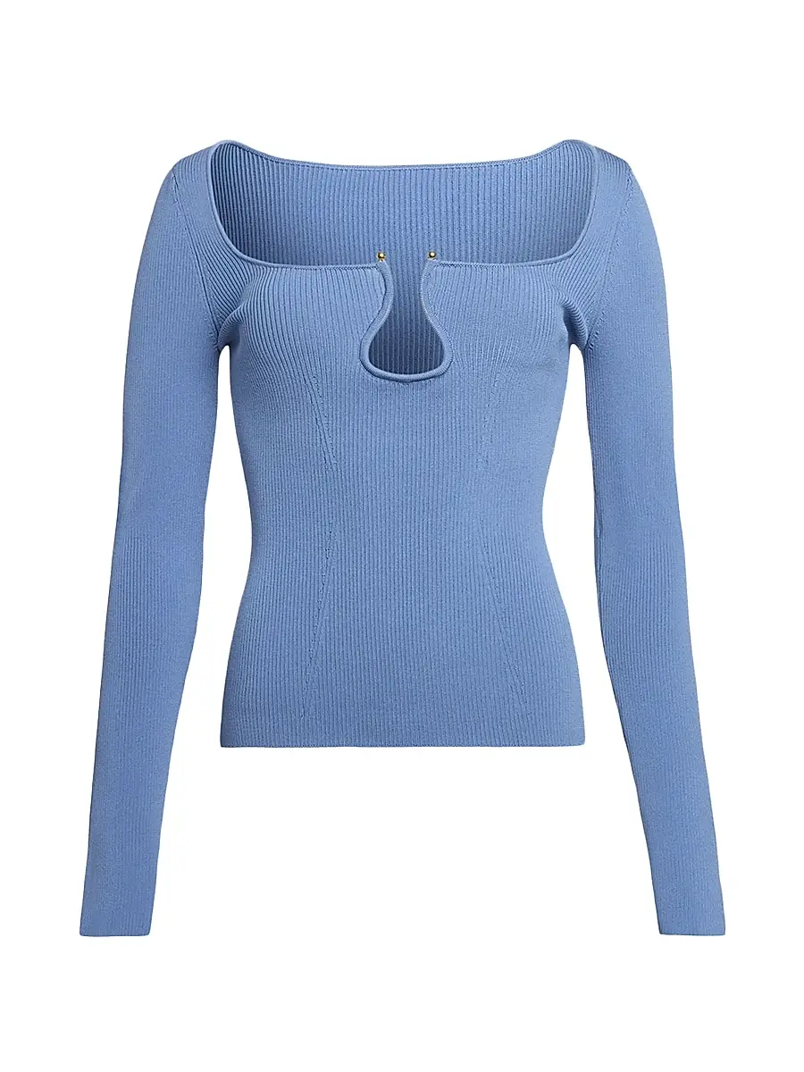 Ramy Brook Women's Lylia U-Ring Long-Sleeve Top - Bright Blue | Image 1 Ramy Brook Women's Lylia U-Ring Long-Sleeve Top - Bright Blue | Image 1
