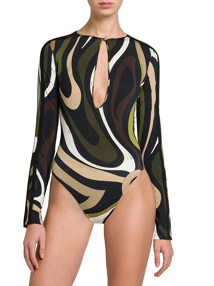 Pucci Women's Cut-Out Jersey Bodysuit - Khaki | Thumbnail 6 Pucci Women's Cut-Out Jersey Bodysuit - Khaki | Thumbnail 6
