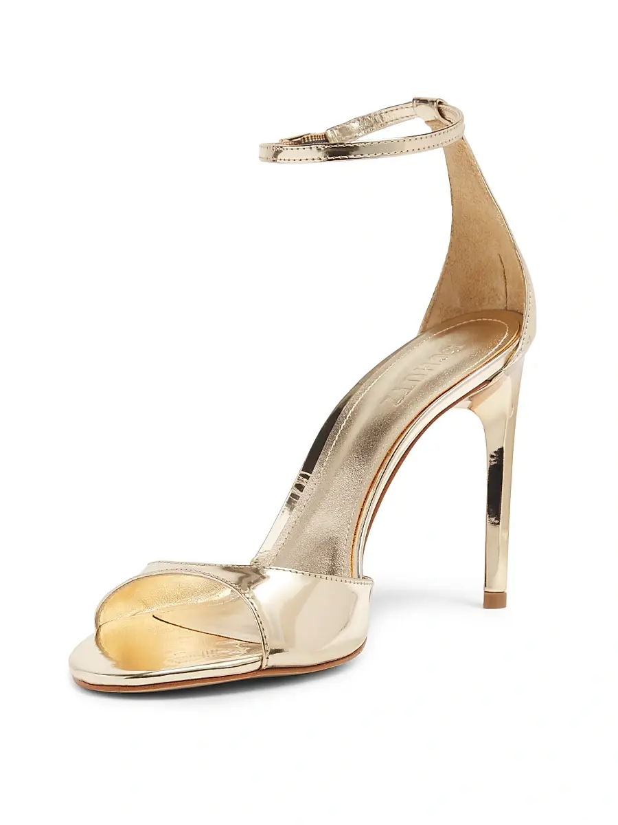 Schutz Women's Scarlett 100MM Metallic Leather Stiletto Sandals | Thumbnail 2 Schutz Women's Scarlett 100MM Metallic Leather Stiletto Sandals | Thumbnail 2