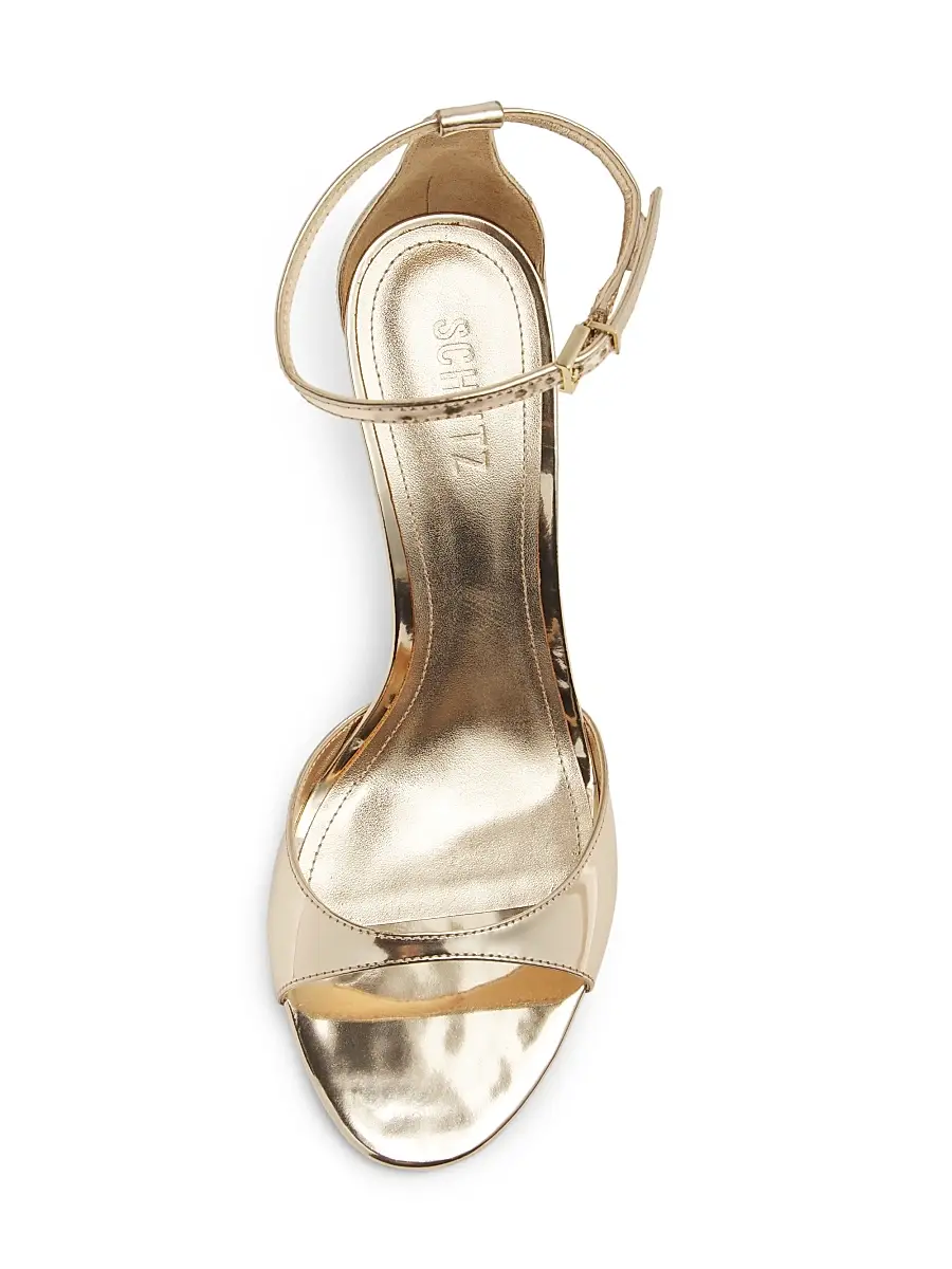 Schutz Women's Scarlett 100MM Metallic Leather Stiletto Sandals | Thumbnail 4 Schutz Women's Scarlett 100MM Metallic Leather Stiletto Sandals | Thumbnail 4
