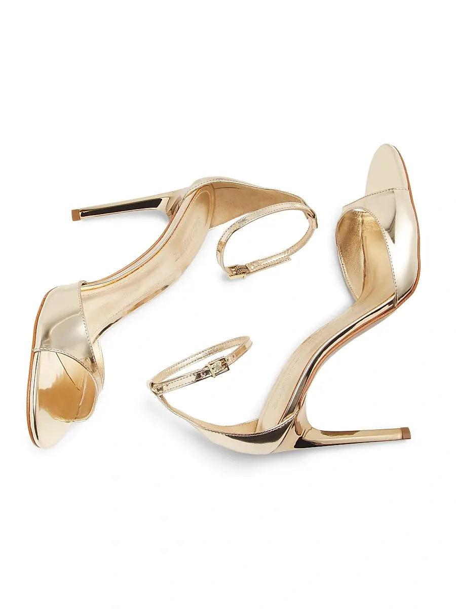 Schutz Women's Scarlett 100MM Metallic Leather Stiletto Sandals | Thumbnail 5 Schutz Women's Scarlett 100MM Metallic Leather Stiletto Sandals | Thumbnail 5