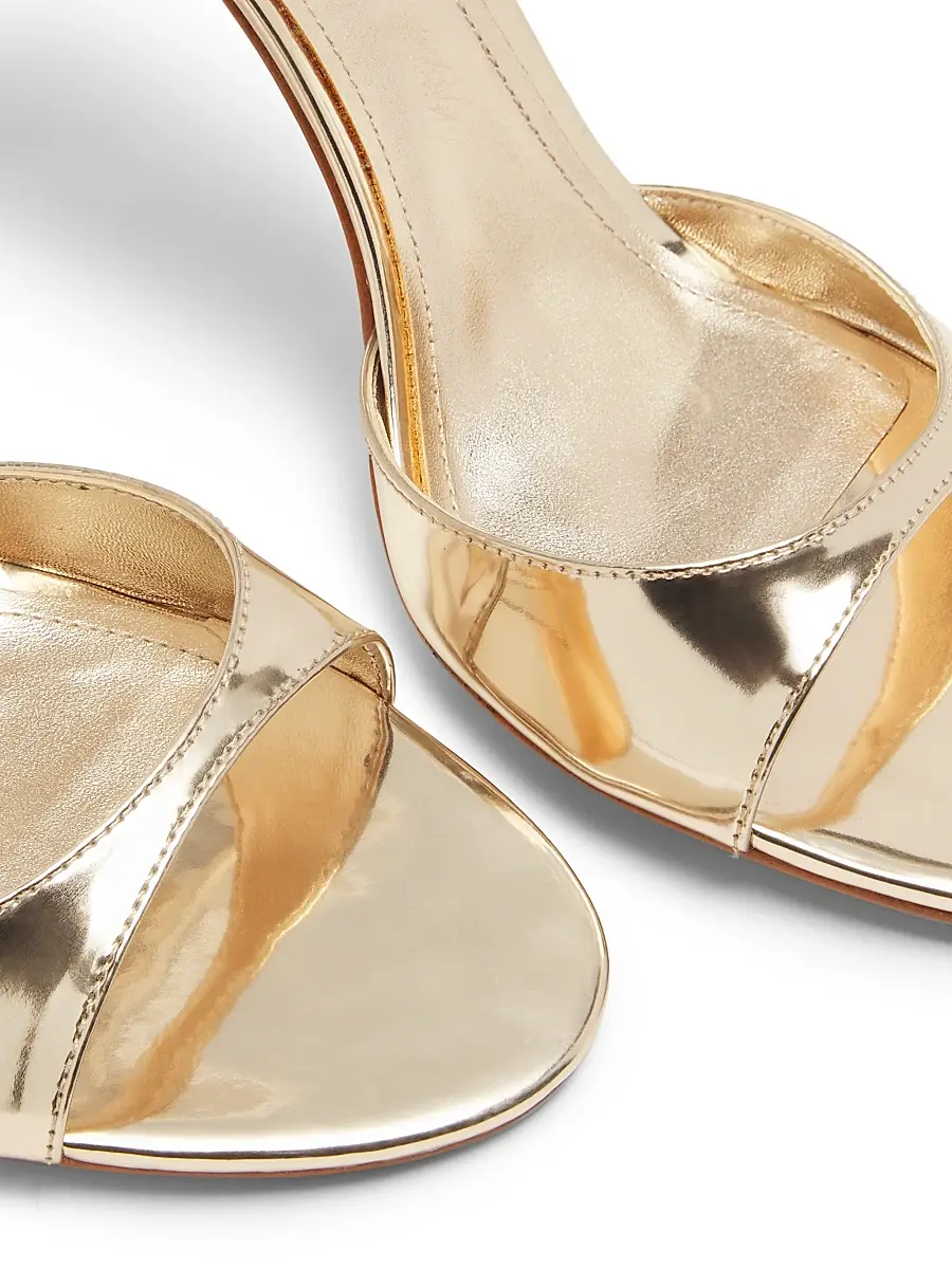 Schutz Women's Scarlett 100MM Metallic Leather Stiletto Sandals | Thumbnail 6 Schutz Women's Scarlett 100MM Metallic Leather Stiletto Sandals | Thumbnail 6