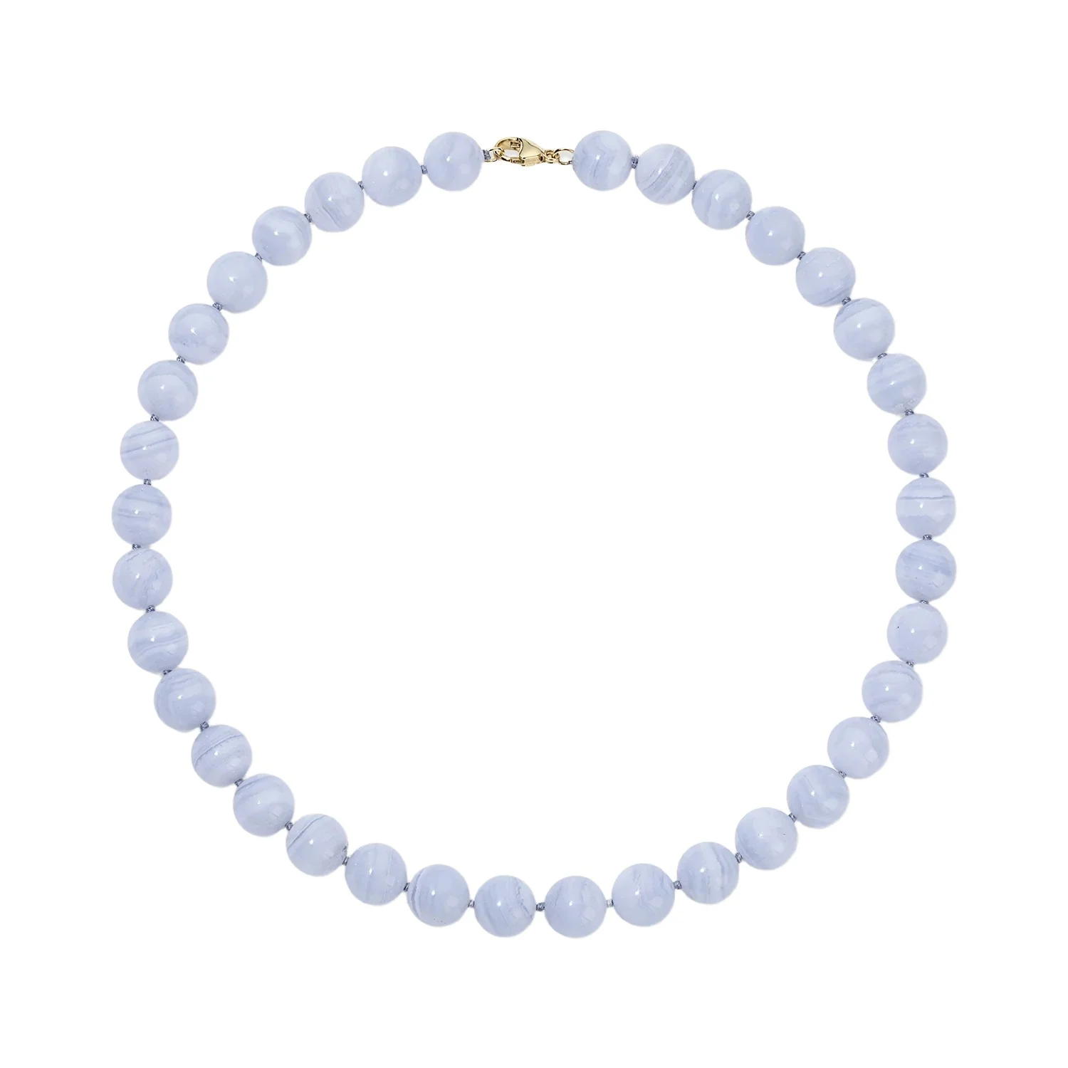 Stephanie Gottlieb Blue Lace Agate Beaded Necklace