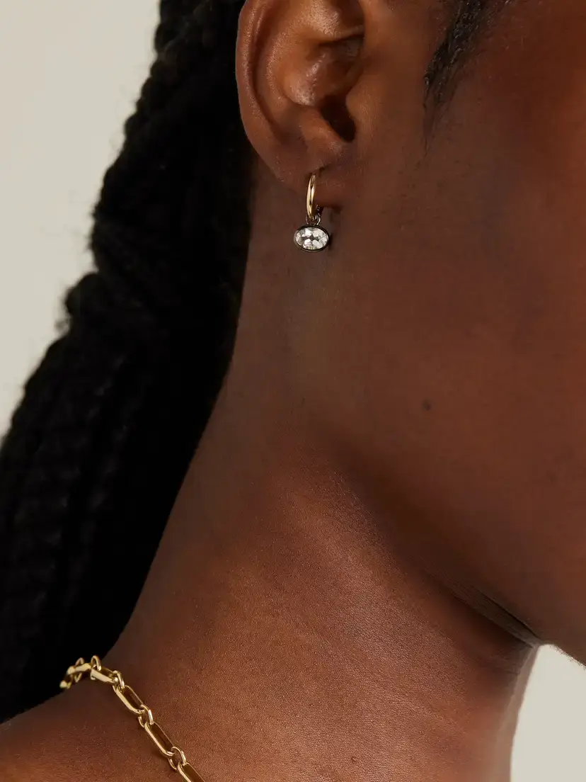 By Pariah Orbit 14-karat Recycled Gold, Rhodium And Topaz Hoop Earrings | Thumbnail 2 By Pariah Orbit 14-karat Recycled Gold, Rhodium And Topaz Hoop Earrings | Thumbnail 2