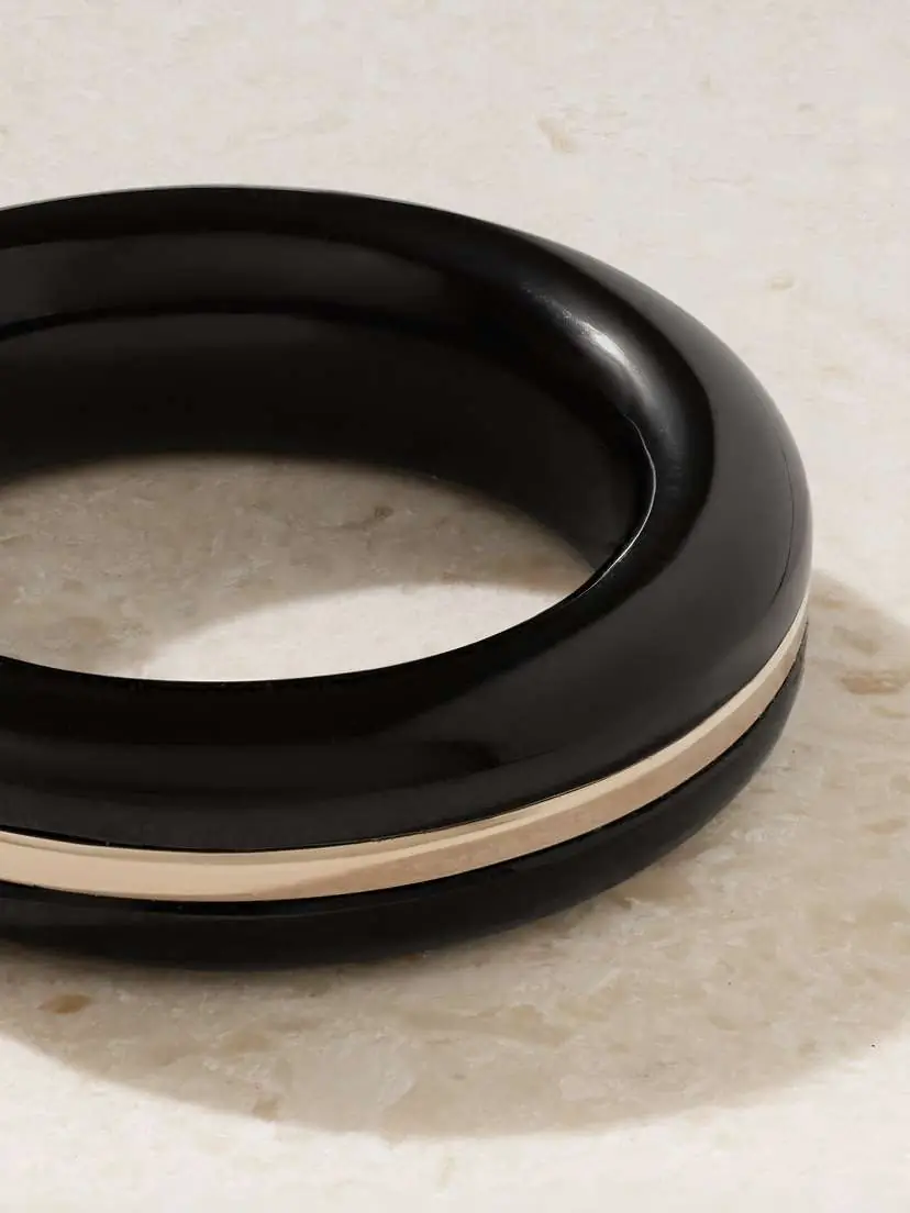 By Pariah Essential Stacking 14-karat Recycled Gold Onyx Ring | Thumbnail 3 By Pariah Essential Stacking 14-karat Recycled Gold Onyx Ring | Thumbnail 3