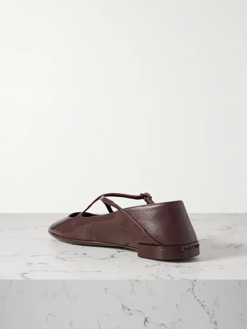 Jimmy Choo Eleri Collapsible-heel Embellished Patent-leather Ballet Flats | Thumbnail 3 Jimmy Choo Eleri Collapsible-heel Embellished Patent-leather Ballet Flats | Thumbnail 3