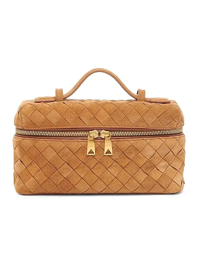 Women's Bang Bang Intrecciato Suede Vanity Case