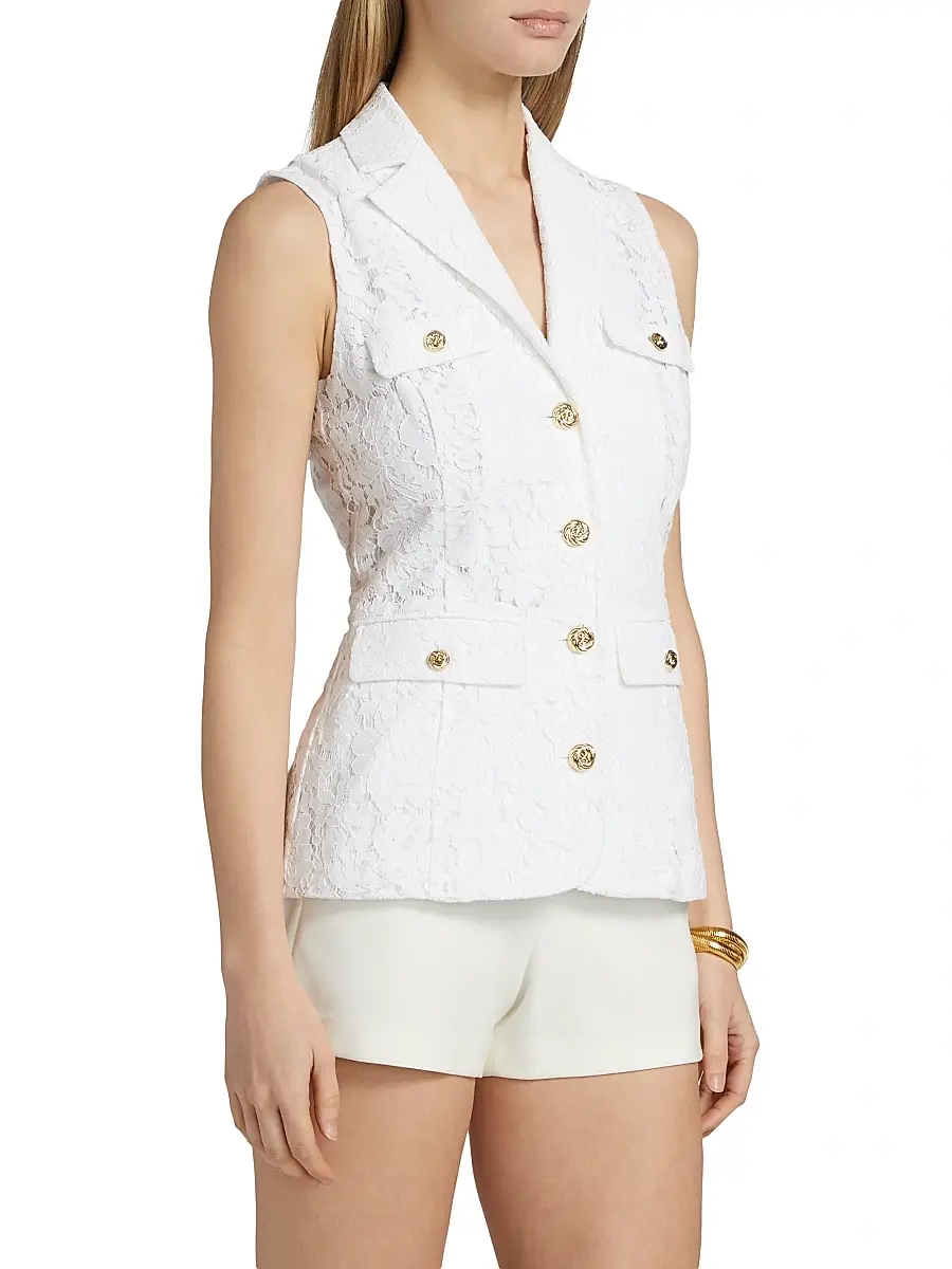 Generation Love Women's Curtis Floral Lace Sleeveless Blazer | Thumbnail 4 Generation Love Women's Curtis Floral Lace Sleeveless Blazer | Thumbnail 4