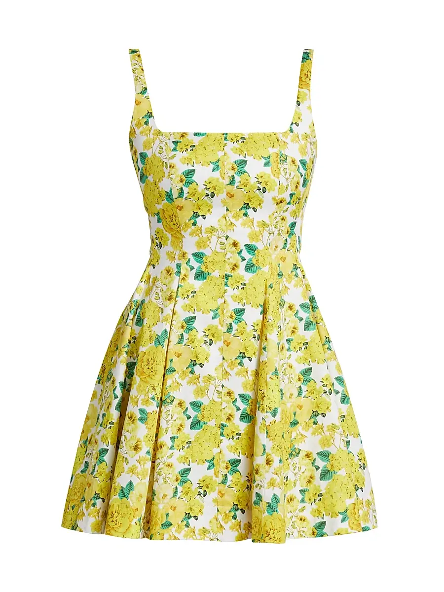 Generation Love Women's Courtney Floral Poplin Minidress - Floral Fantasy White Yellow | Image 1 Generation Love Women's Courtney Floral Poplin Minidress - Floral Fantasy White Yellow | Image 1