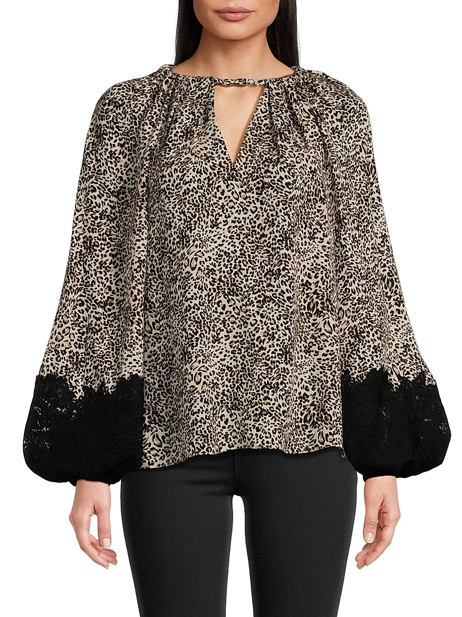 Ungaro Women's Abi Leopard-Print Silk Georgette Blouse | Thumbnail 3 Ungaro Women's Abi Leopard-Print Silk Georgette Blouse | Thumbnail 3