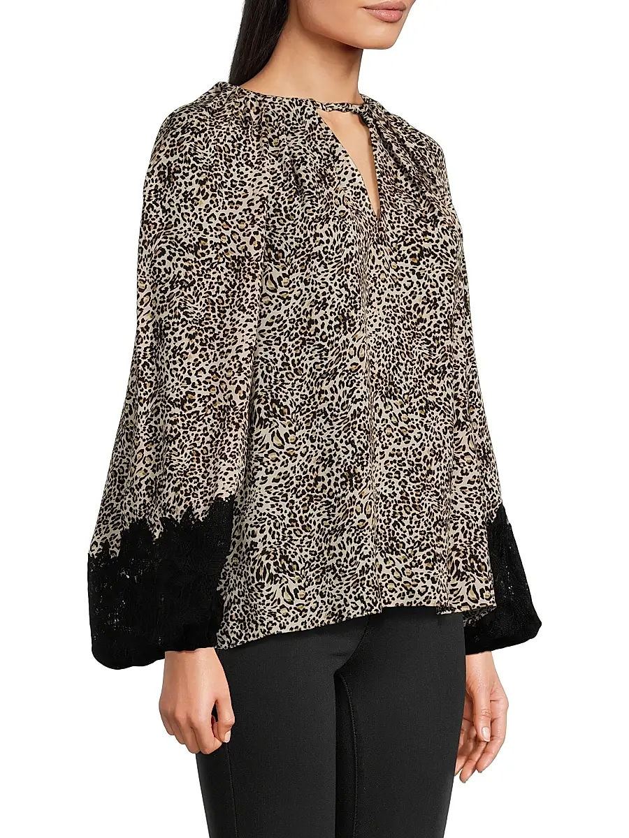 Ungaro Women's Abi Leopard-Print Silk Georgette Blouse | Thumbnail 4 Ungaro Women's Abi Leopard-Print Silk Georgette Blouse | Thumbnail 4