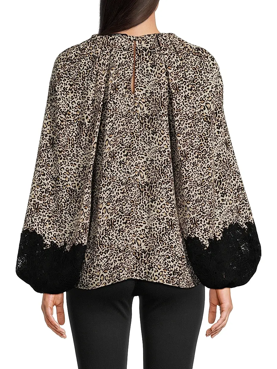 Ungaro Women's Abi Leopard-Print Silk Georgette Blouse | Thumbnail 5 Ungaro Women's Abi Leopard-Print Silk Georgette Blouse | Thumbnail 5