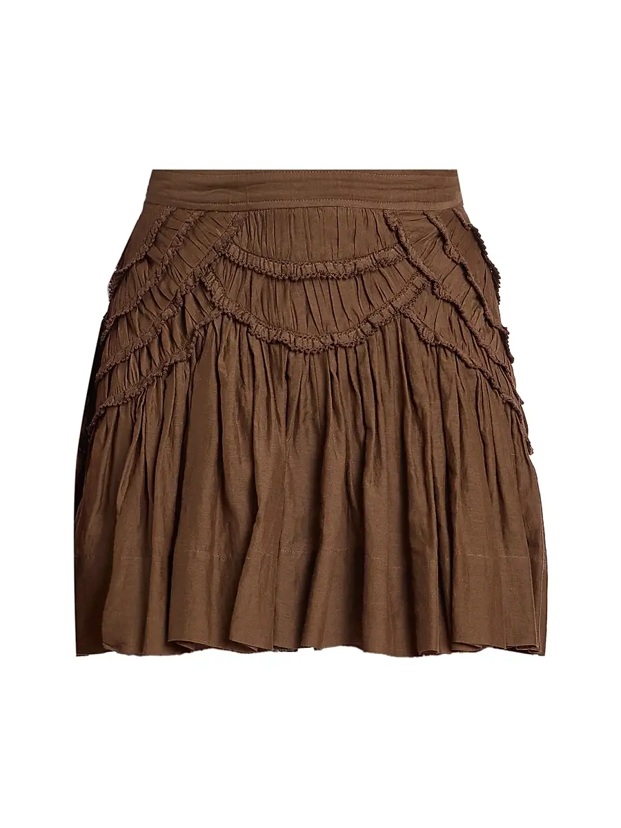ISABEL MARANT ÉTOILE Women's Ceola Ruffle-Trim Pleated Miniskirt