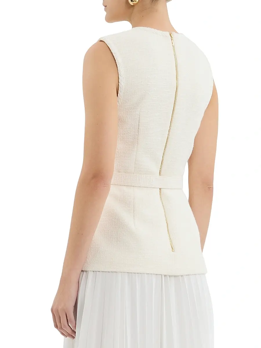 Rebecca Vallance Women's Jonie Belted Mixed-Media Midi-Dress | Thumbnail 4 Rebecca Vallance Women's Jonie Belted Mixed-Media Midi-Dress | Thumbnail 4