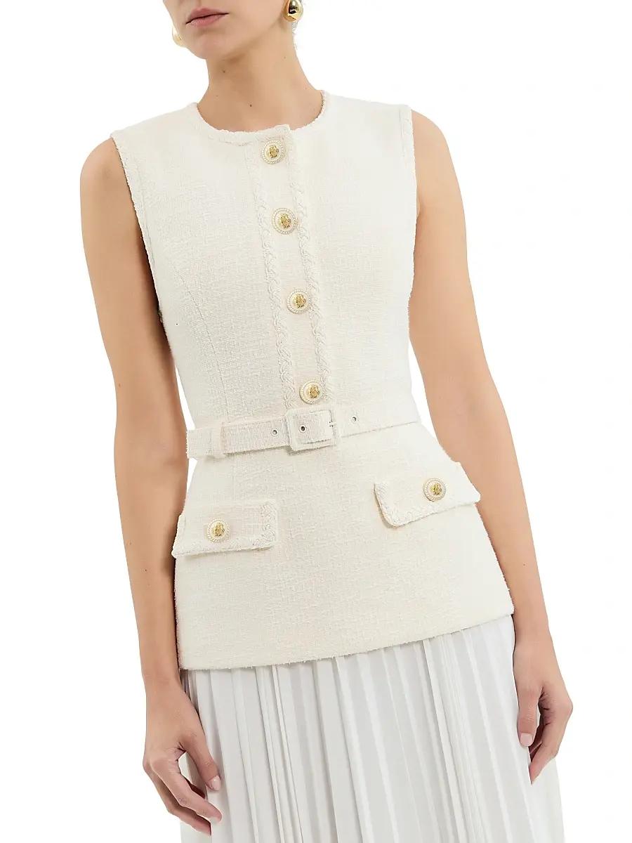 Rebecca Vallance Women's Jonie Belted Mixed-Media Midi-Dress | Thumbnail 5 Rebecca Vallance Women's Jonie Belted Mixed-Media Midi-Dress | Thumbnail 5