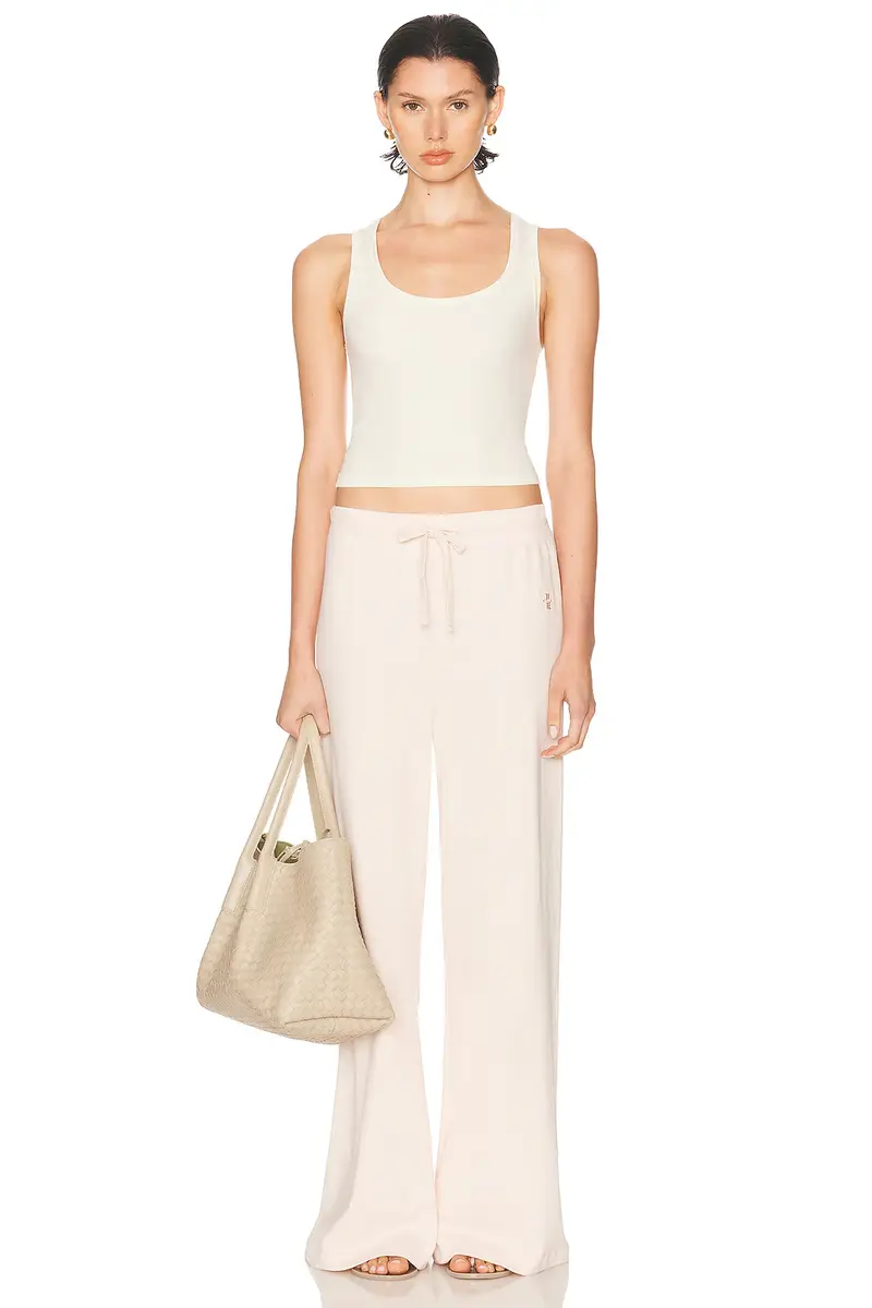 ÉTERNE Drawstring Lightweight French Terry Wide Leg Sweatpant | Thumbnail 7