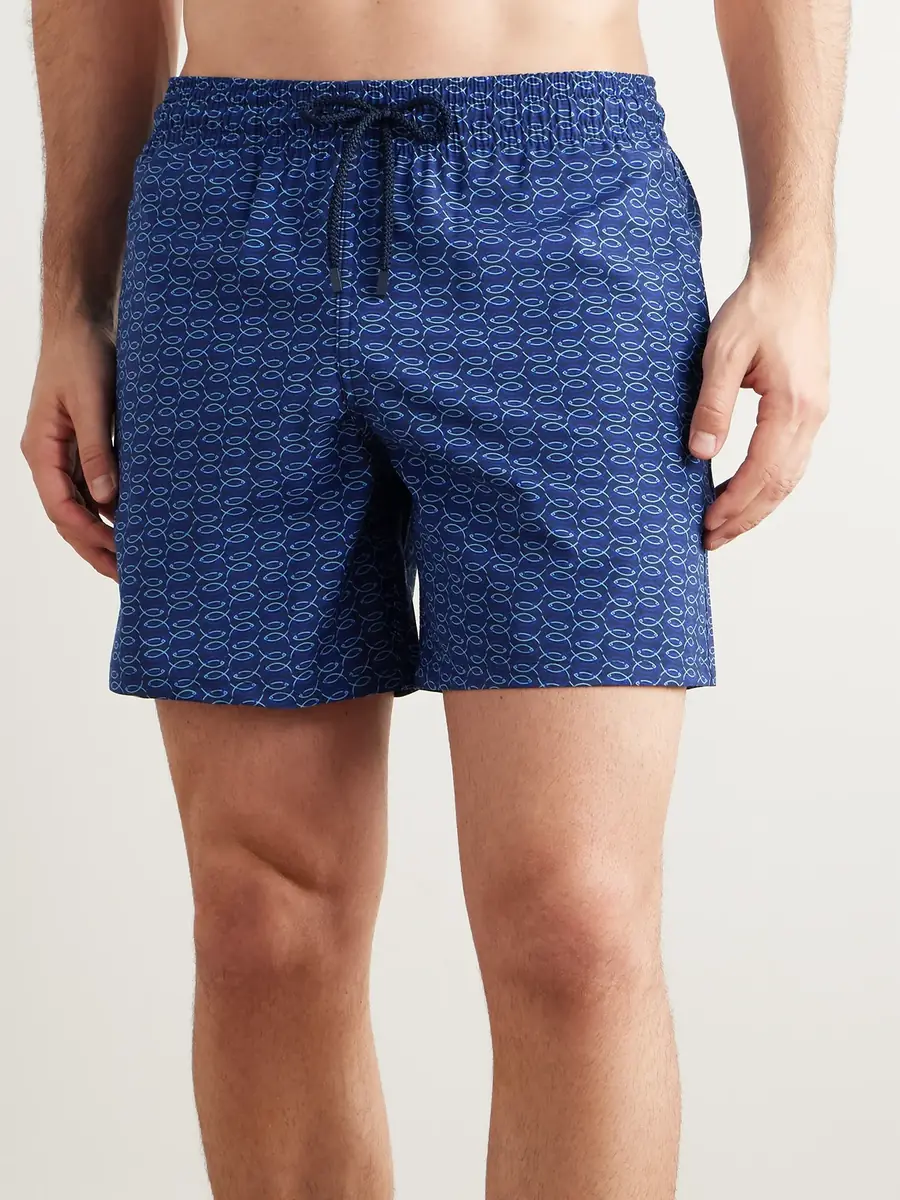 Vilebrequin Moopea Straight-Leg Mid-Length Printed Wool Swim Shorts - Men | Thumbnail 2 Vilebrequin Moopea Straight-Leg Mid-Length Printed Wool Swim Shorts - Men | Thumbnail 2