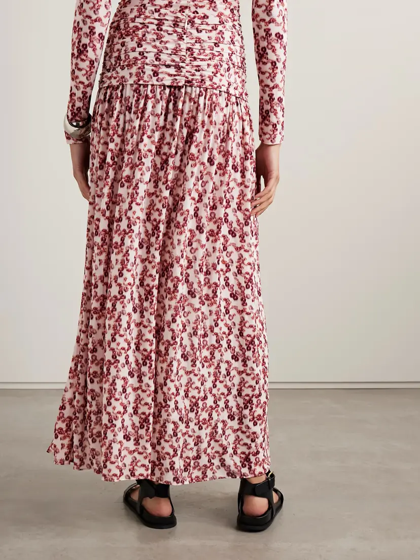Isabel Marant Gwendy Ruched Floral-print Stretch-jersey Maxi Skirt | Thumbnail 3 Isabel Marant Gwendy Ruched Floral-print Stretch-jersey Maxi Skirt | Thumbnail 3