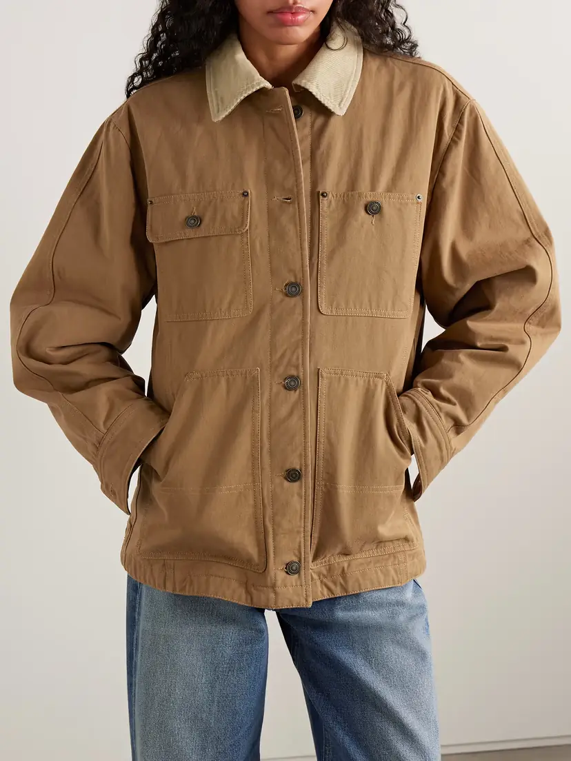 Isabel Marant Ninon Corduroy-trimmed Cotton-twill Jacket | Thumbnail 3