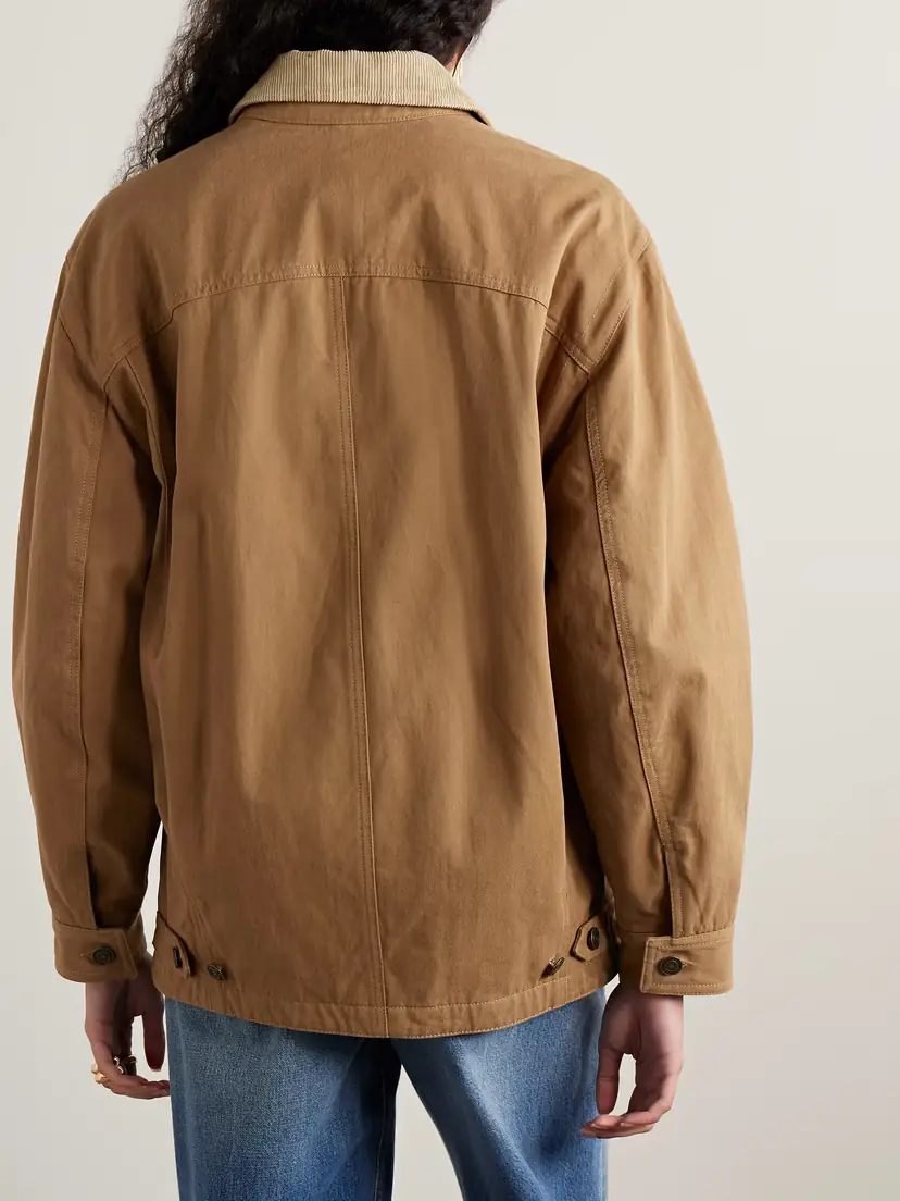 Isabel Marant Ninon Corduroy-trimmed Cotton-twill Jacket | Thumbnail 4