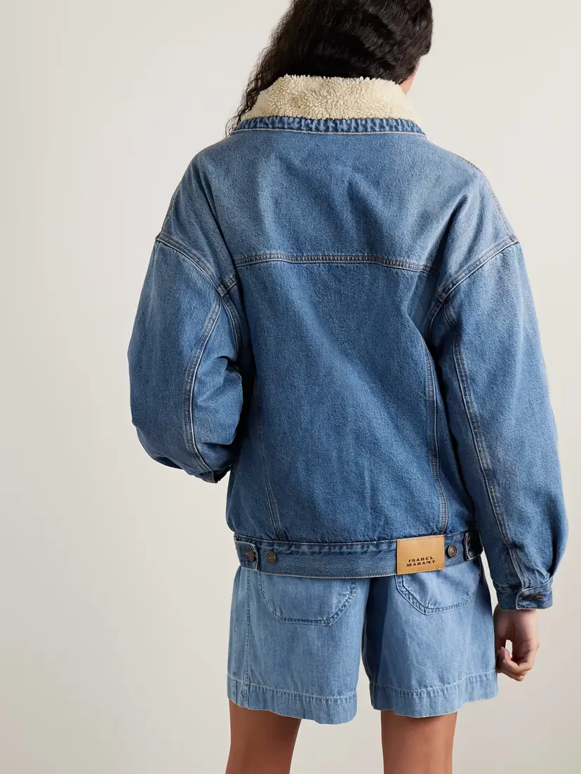 Isabel Marant Pimia Oversized Fleece-lined Padded Denim Jacket | Thumbnail 4