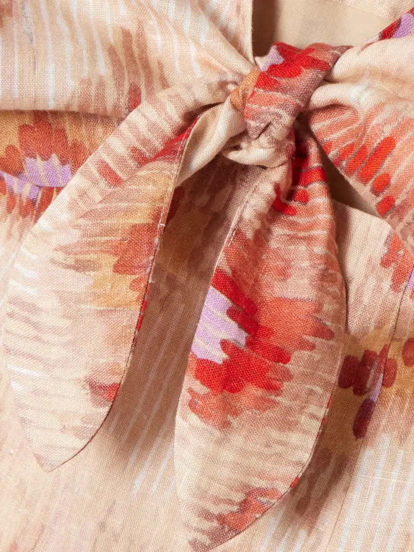 SIR. Fiorella Tie-front Floral-print Linen Halterneck Midi Dress | Thumbnail 4 SIR. Fiorella Tie-front Floral-print Linen Halterneck Midi Dress | Thumbnail 4