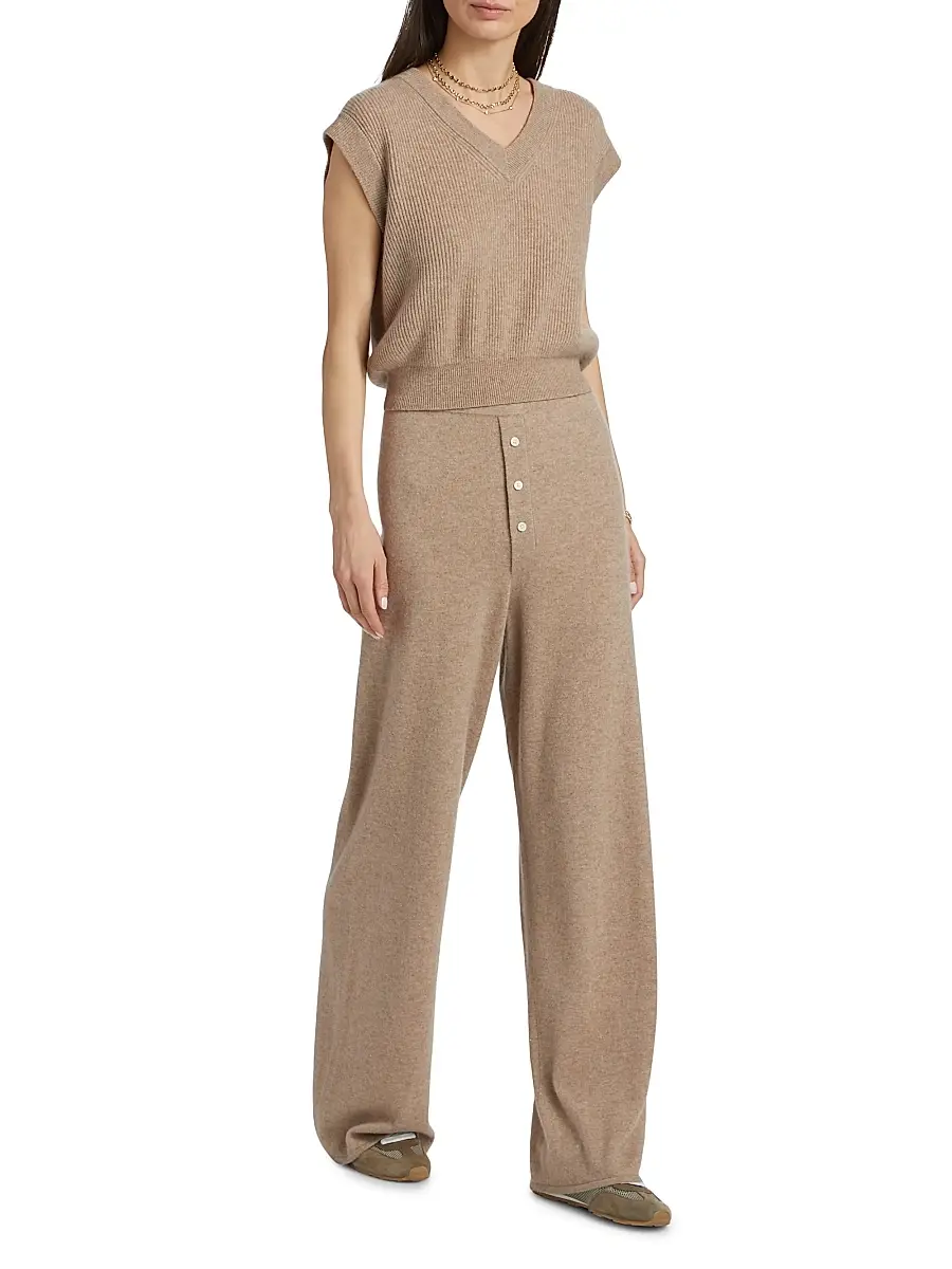 Guest in Residence Women's Rib-Knit Cashmere Vest - Taupe | Thumbnail 2 Guest in Residence Women's Rib-Knit Cashmere Vest - Taupe | Thumbnail 2