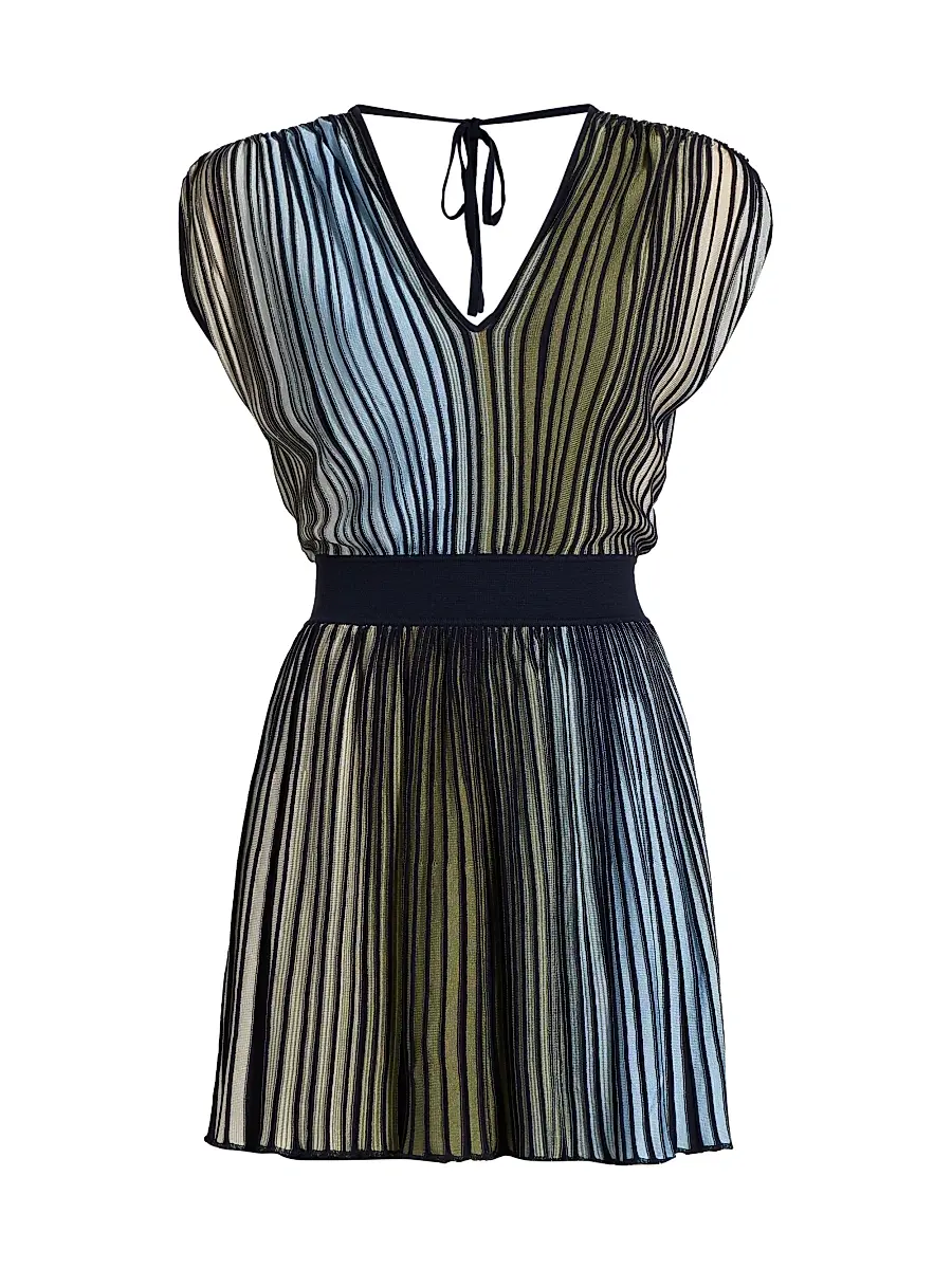 Ramy Brook Women's Marisol Striped V-Neck Minidress