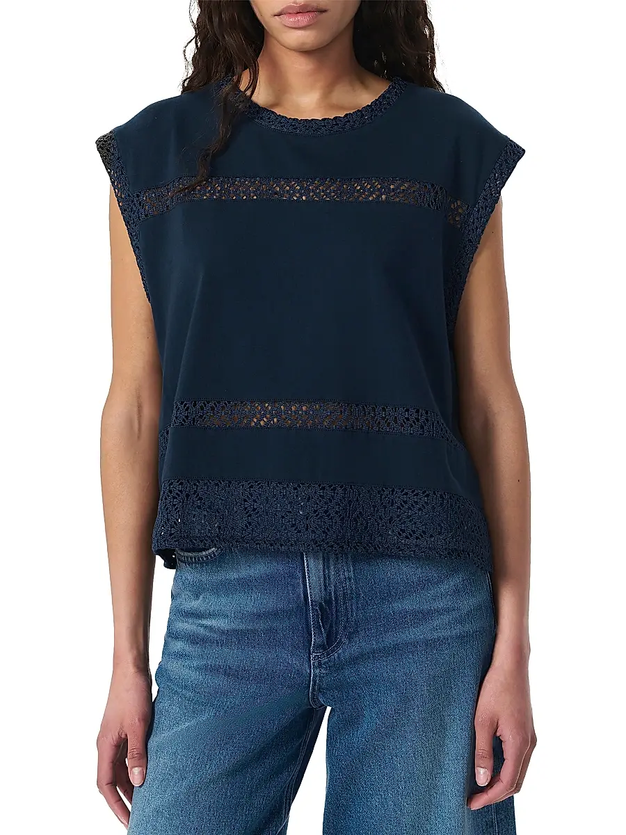 rag & bone Women's Rosie Lace-Trim Cotton Tank | Thumbnail 3 rag & bone Women's Rosie Lace-Trim Cotton Tank | Thumbnail 3