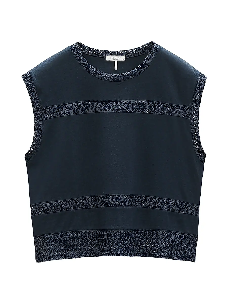 rag & bone Women's Rosie Lace-Trim Cotton Tank