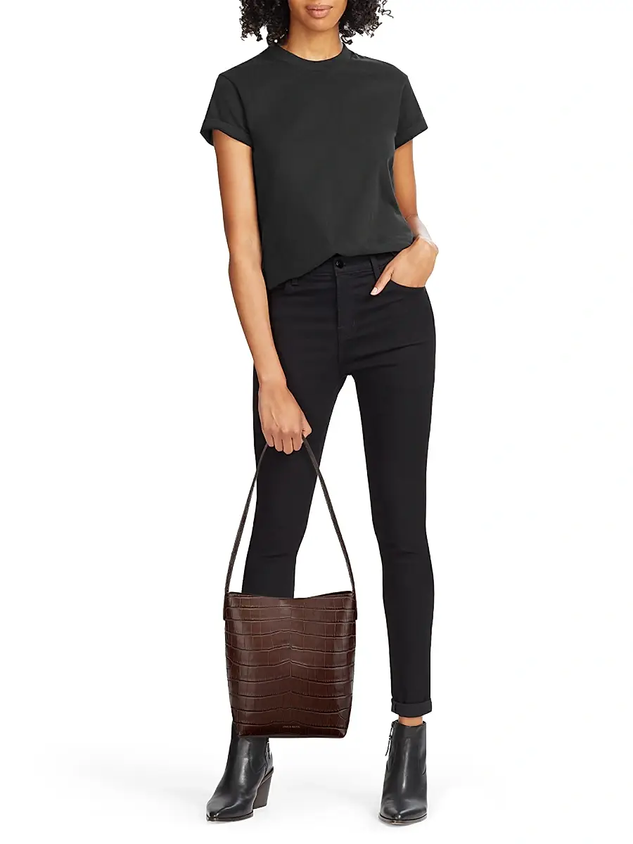 Mansur Gavriel Women's Everyday Cabas Leather Tote Bag - Chocolate | Thumbnail 2 Mansur Gavriel Women's Everyday Cabas Leather Tote Bag - Chocolate | Thumbnail 2