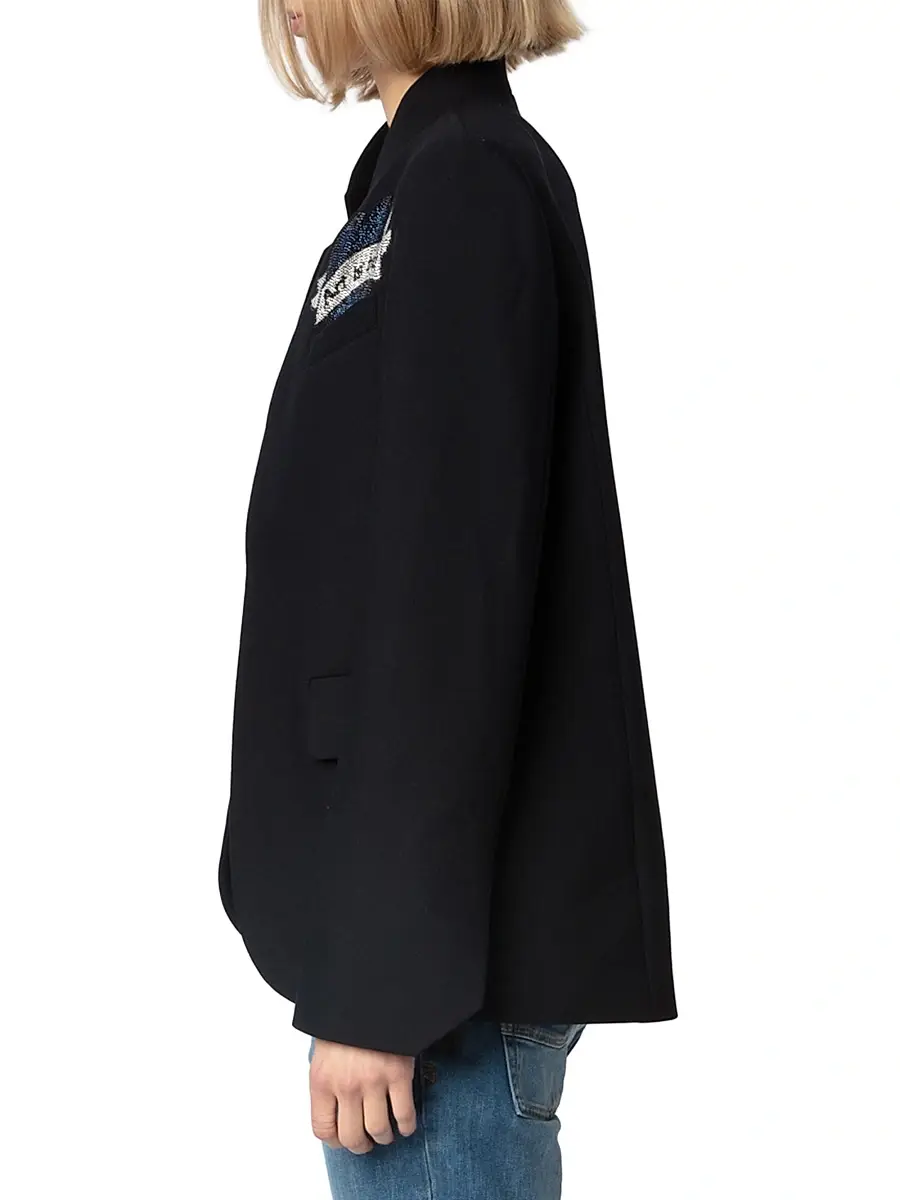 Zadig & Voltaire Women's Embellished Structured Blazer - Encre | Thumbnail 4 Zadig & Voltaire Women's Embellished Structured Blazer - Encre | Thumbnail 4