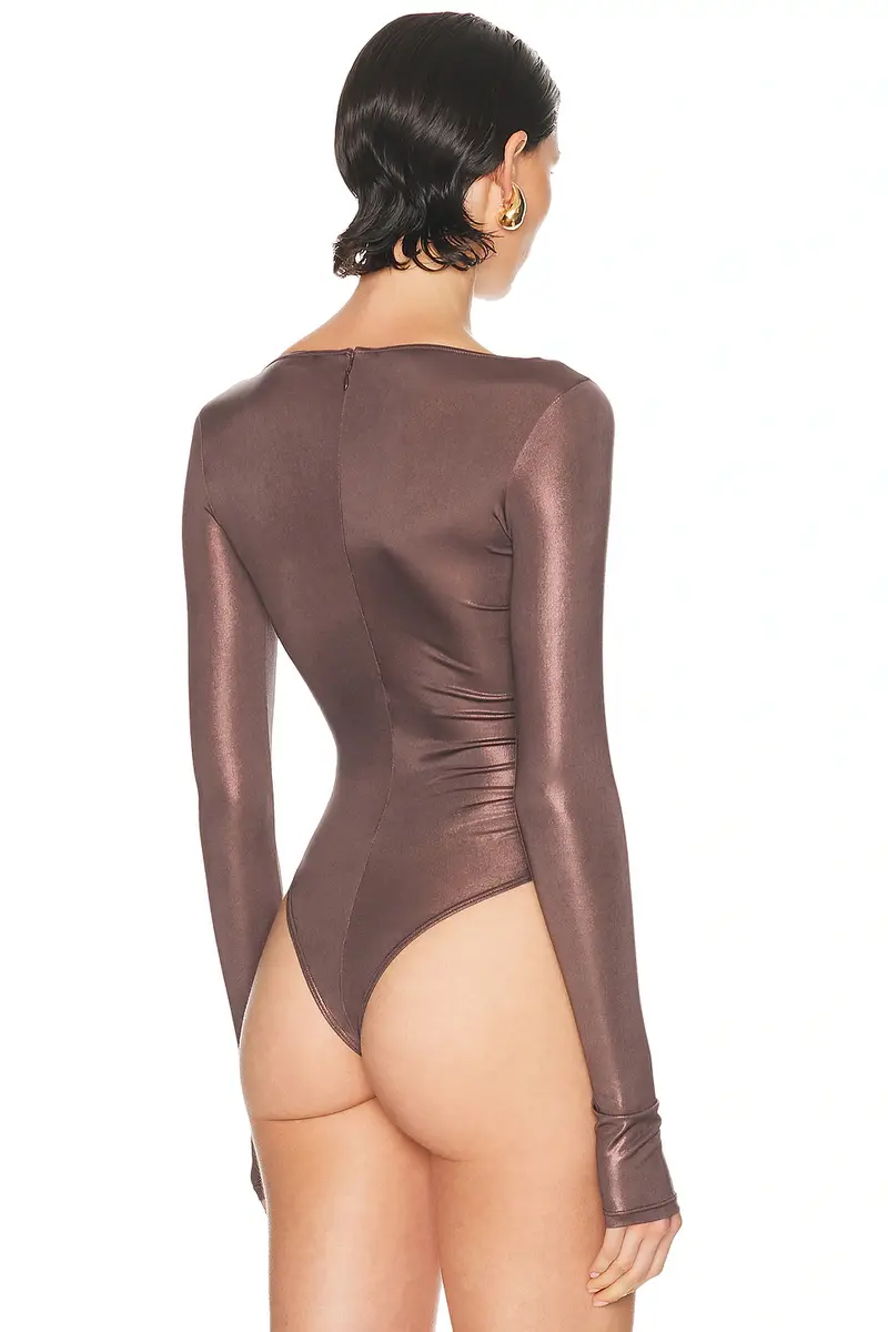 Lapointe Coated Jersey Boatneck Bodysuit | Thumbnail 4