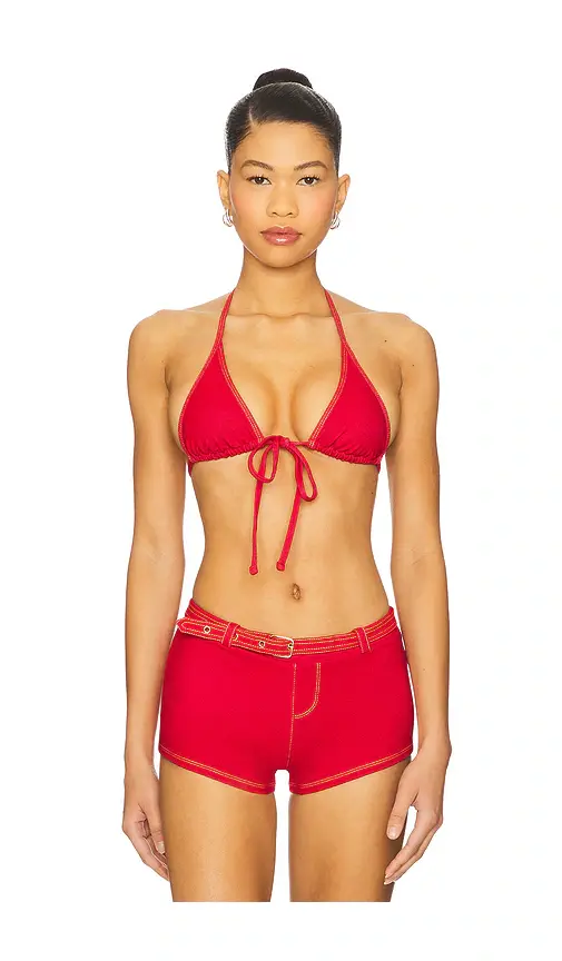 Frankies Bikinis Paradise Denim Bikini Top | Image 1 Frankies Bikinis Paradise Denim Bikini Top | Image 1