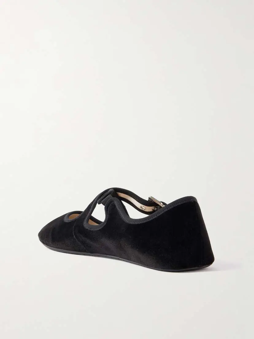 Alaïa Criss Cross Velvet Ballet Flats | Thumbnail 3 Alaïa Criss Cross Velvet Ballet Flats | Thumbnail 3
