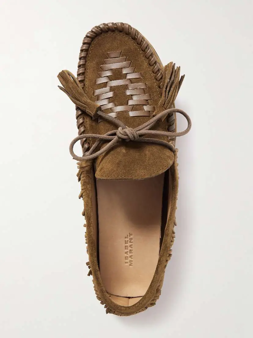 Isabel Marant Fitza Tasseled Fringed Leather-trimmed Suede Loafers | Thumbnail 5 Isabel Marant Fitza Tasseled Fringed Leather-trimmed Suede Loafers | Thumbnail 5