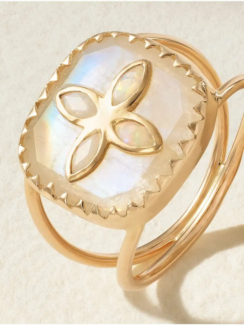Pascale Monvoisin Bowie N°2 9-karat Gold, Moonstone And Opal Ring | Thumbnail 4 Pascale Monvoisin Bowie N°2 9-karat Gold, Moonstone And Opal Ring | Thumbnail 4