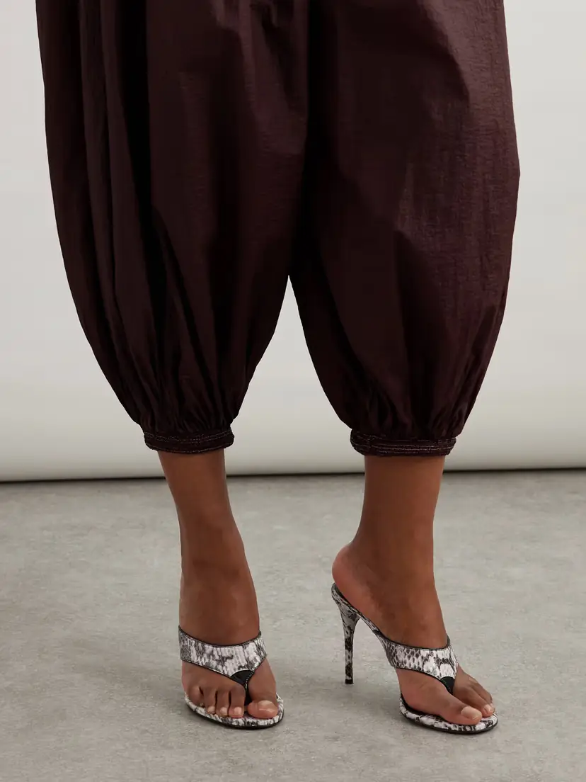 Alaïa Tong 90 Patent Leather-trimmed Elaphe Sandals | Thumbnail 3 Alaïa Tong 90 Patent Leather-trimmed Elaphe Sandals | Thumbnail 3