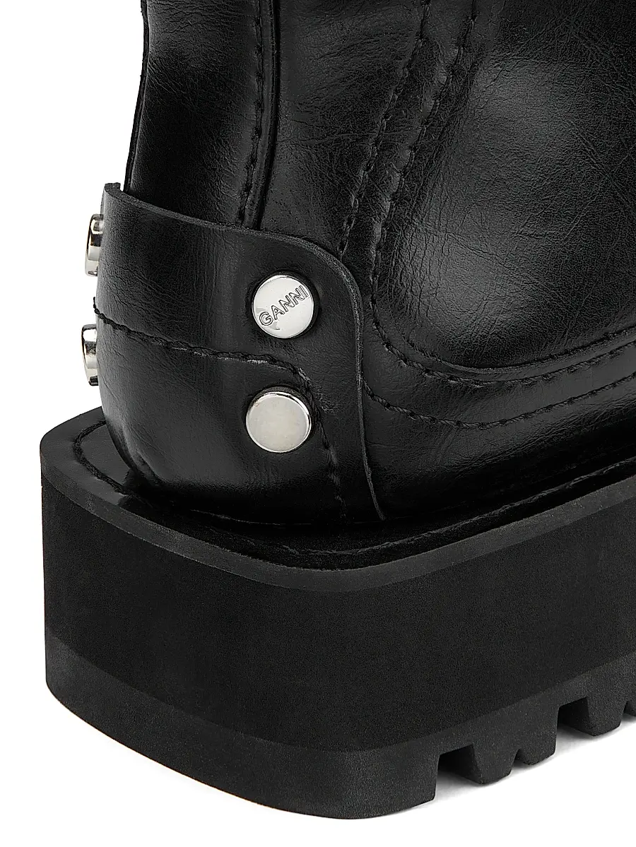 Ganni Women's Studs Crinkle Faux-Leather Ankle Boots | Thumbnail 5 Ganni Women's Studs Crinkle Faux-Leather Ankle Boots | Thumbnail 5