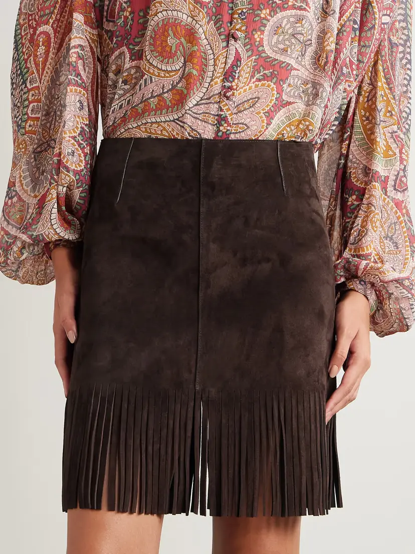 Etro Fringed Suede Mini Skirt | Thumbnail 3 Etro Fringed Suede Mini Skirt | Thumbnail 3