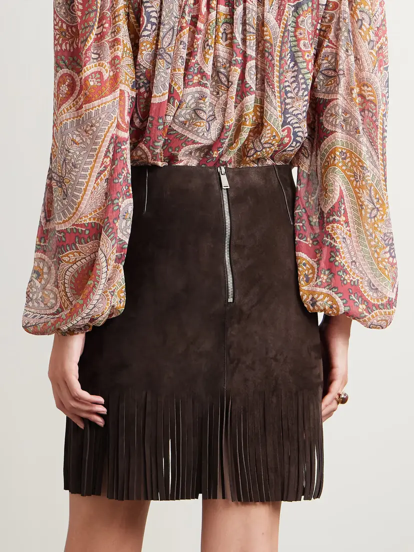 Etro Fringed Suede Mini Skirt | Thumbnail 4 Etro Fringed Suede Mini Skirt | Thumbnail 4