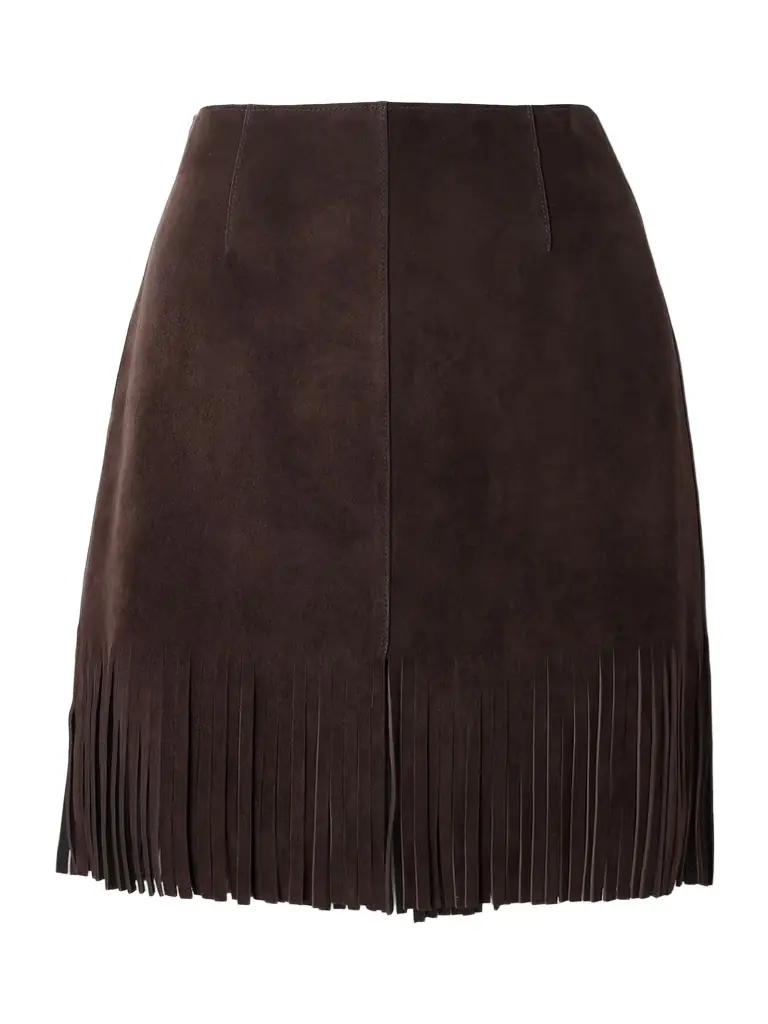 Fringed Suede Mini Skirt